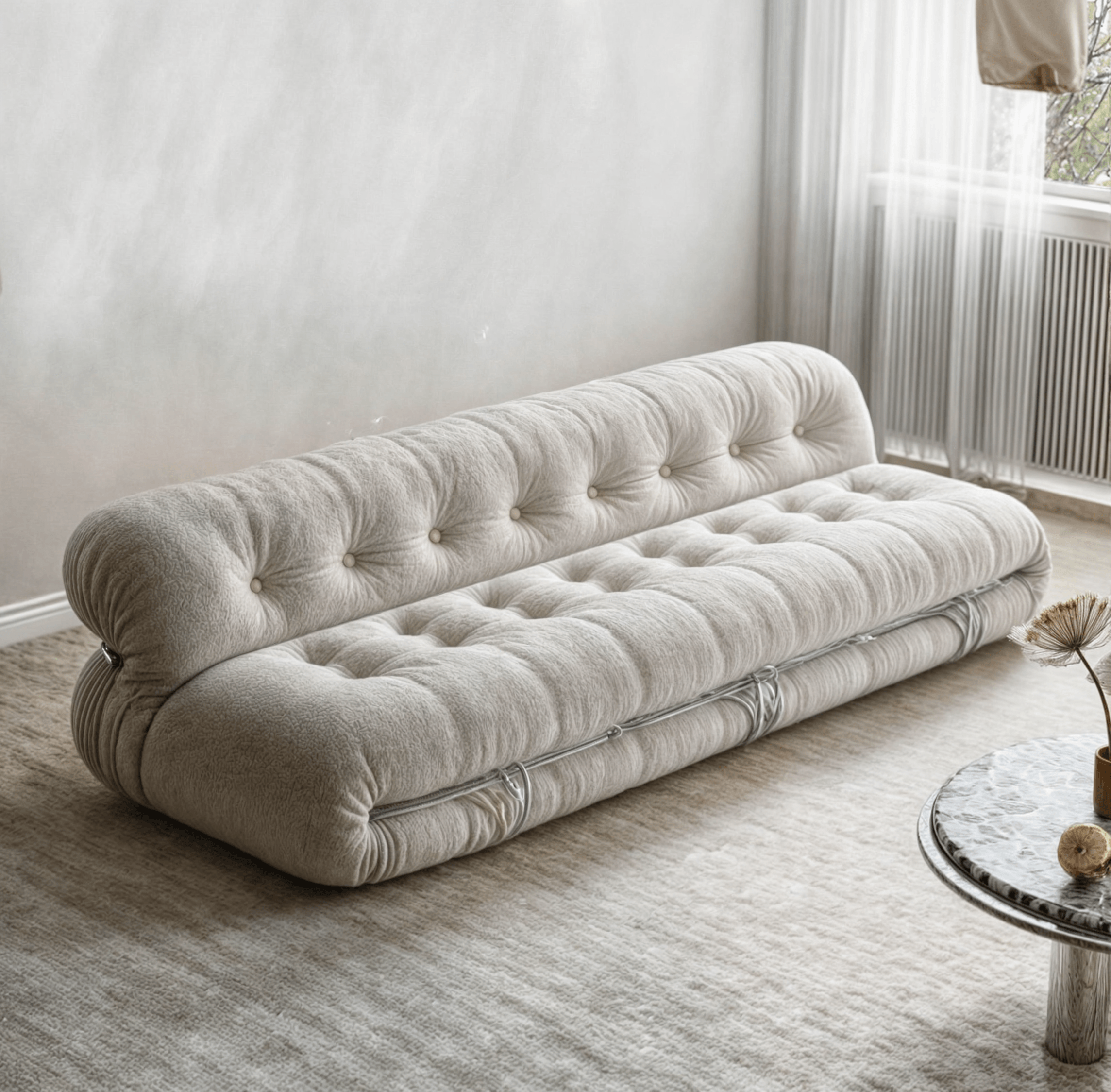 Cintia White Sofa