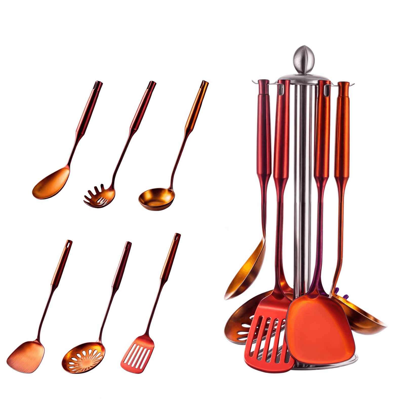 Orange Kitchen Utensils Set