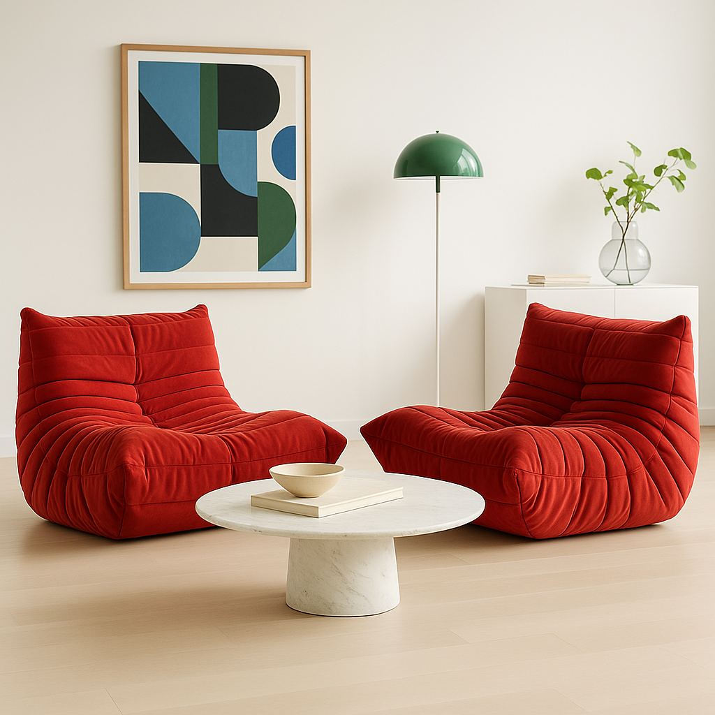 Ester Red Velvet Sofa